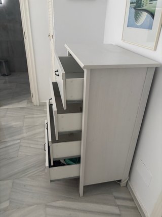 Cómoda blanca 4 cajones madera