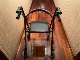 Andador con asiento plegable 4 ruedas y cesta