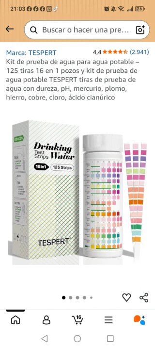 Kit Tiras Prueba Agua TESPERT 16 en 1