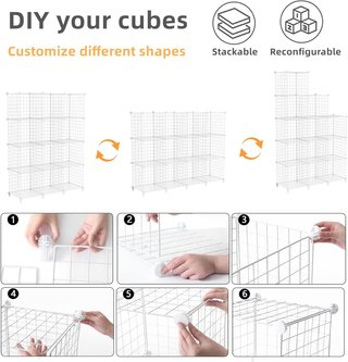 Estantería modular 12 cubos blanca