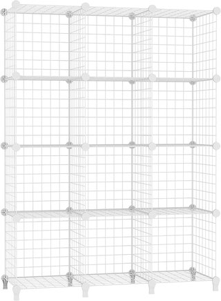 Estantería modular 12 cubos blanca