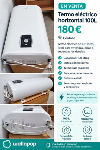 Termo eléctrico horizontal 100L
