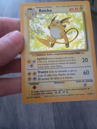Carta Pokemon Raichu Base Set