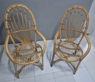 2 Sillones de Mimbre Estilo Rústico