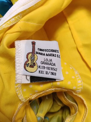 Vestido Flamenca Niña Amarillo y Azul