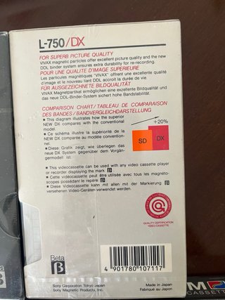 Lote 5 Cintas Betamax L-750 Precintadas Sony + PDM