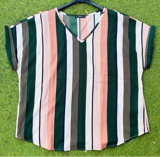 Blusa Shein 2XL manica corta righe
