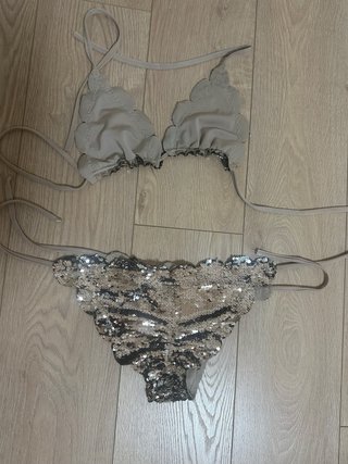 Bañador lentejuelas dorado y plateado