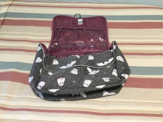 Neceser Estampado Búhos Gris y Blanco