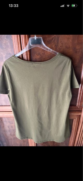 Camiseta Zara Verde Caqui Talla M