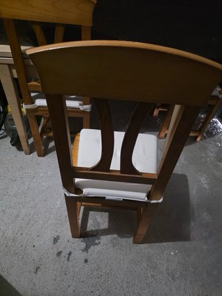 4 Sillas de Comedor Madera y Tela
