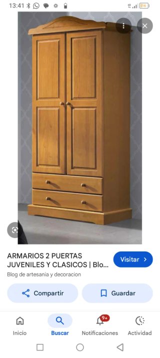 Armario 2 puertas madera