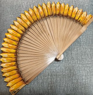 Abanico pintado a mano - Girasol