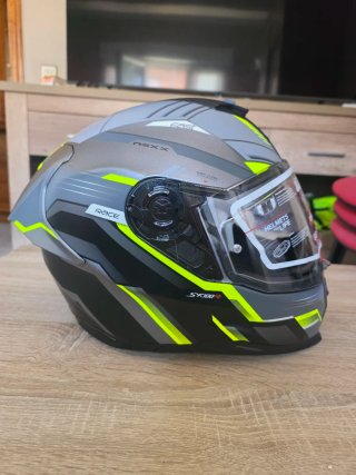 Casco Moto Nexx SX100R Race Gris/Amarillo talla S
