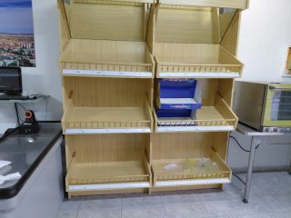 Expositor panadería madera con cristales