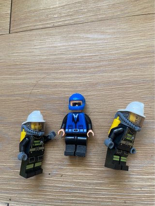 Bomberos y Helicóptero Policía LEGO con figuras