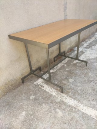 Mesa industrial madera y metal