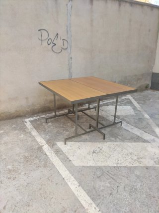 Mesa industrial madera y metal