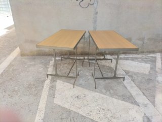 Mesa industrial madera y metal