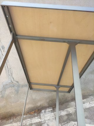 Mesa industrial madera y metal