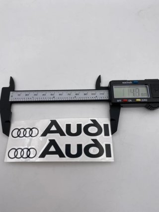 VINILO PEGATINA AUDI NEGRAS 114X46mm