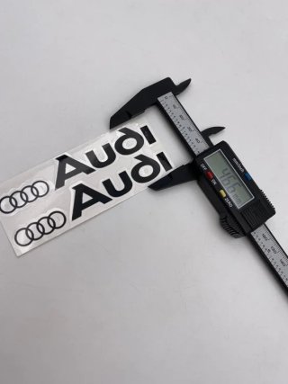 VINILO PEGATINA AUDI NEGRAS 114X46mm