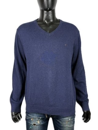Maglione Tommy Hilfiger Uomo L Cotone Cashmere Blu