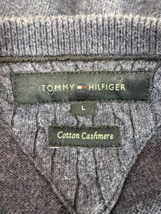 Maglione Tommy Hilfiger Uomo L Cotone Cashmere Blu