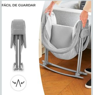Minicuna para bebé gris