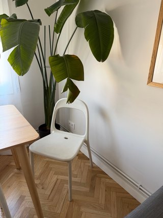 Silla de plástico blanca moderna