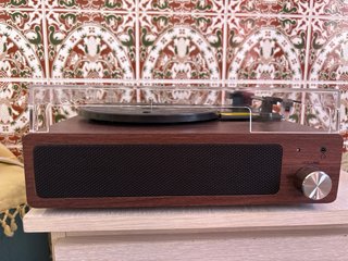 Tocadiscos Vintage Marrón y Multicolor