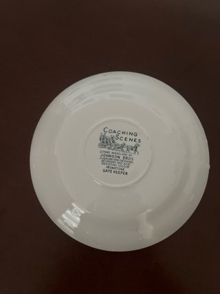 Plato inglés porcelana azul y blanco
