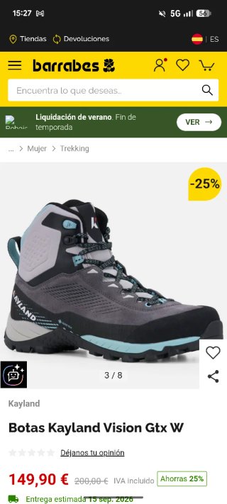 Botas Montaña Kayland Vision GTX Mujer Talla 40