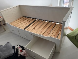 Sofá Cama Blanco con Cajones