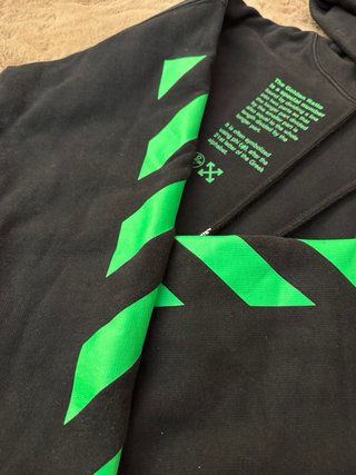 Felpa Off-White Nera e Verde Golden Ratio