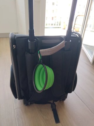 Transportín Gatos Ruedas y Mochila Negro