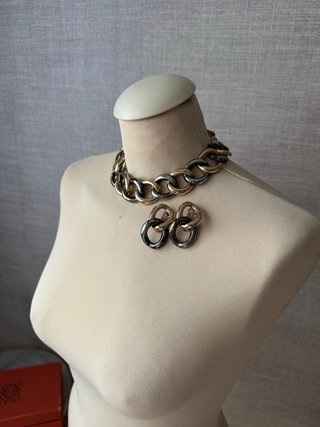 Collar y pendientes antiguos eslabones