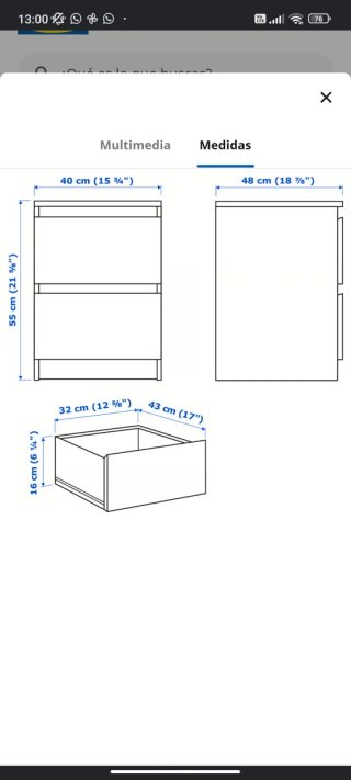 Comodino Ikea MALM