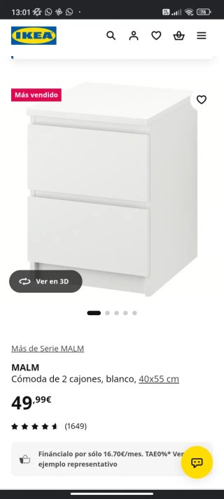 Comodino Ikea MALM