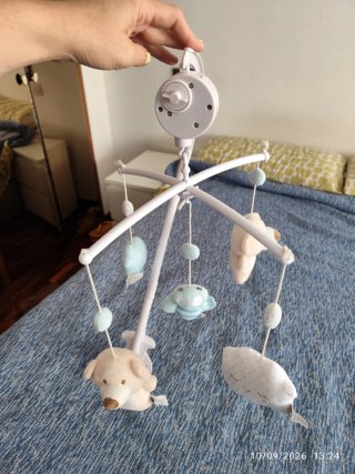 Móvil musical cuna bebé ositos y nubes