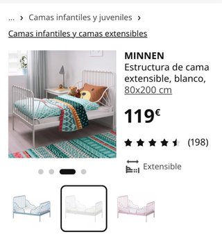 Estructura Cama infantil extensible + colchón