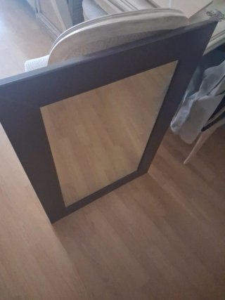 Espejo de baño madera y cristal