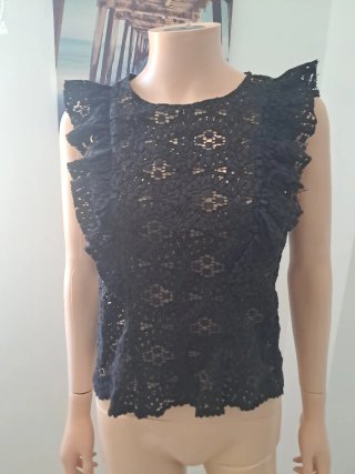 Top encaje Zara negro