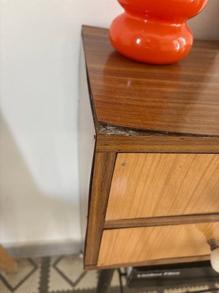 Mueble recibidor madera y metal