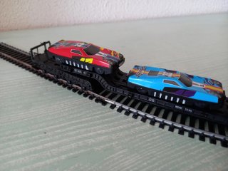 Vagón góndola con 3 coches