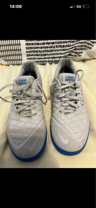 Zapatillas Futsal Nike Lunar Gato Azul/Blanco