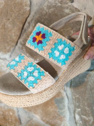 Cuñas esparto estampado
