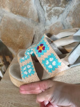 Cuñas esparto estampado