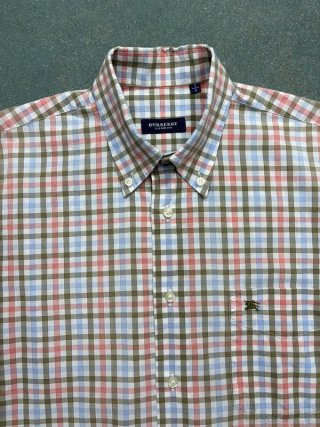 Burberry Polo Shirt Multicolor Checkered Old Money Retro Style 2000s 017