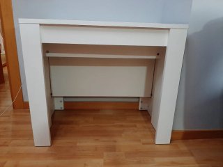 Mesa extensible blanca